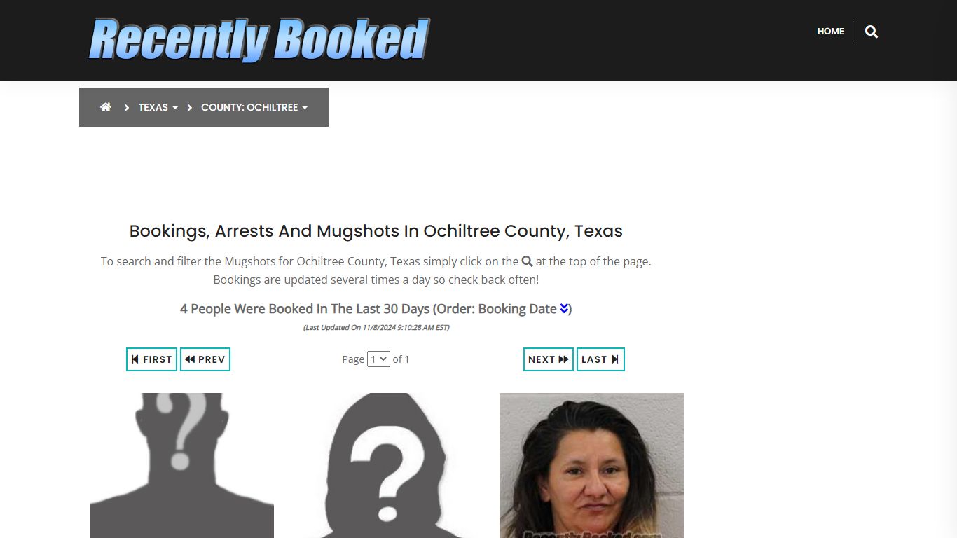 Bookings, Arrests and Mugshots in Ochiltree County, Texas - Recently Booked