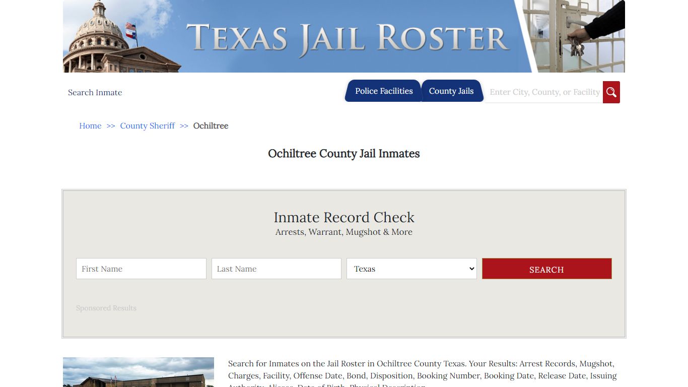 Ochiltree County Jail Inmates - Jail Roster Search